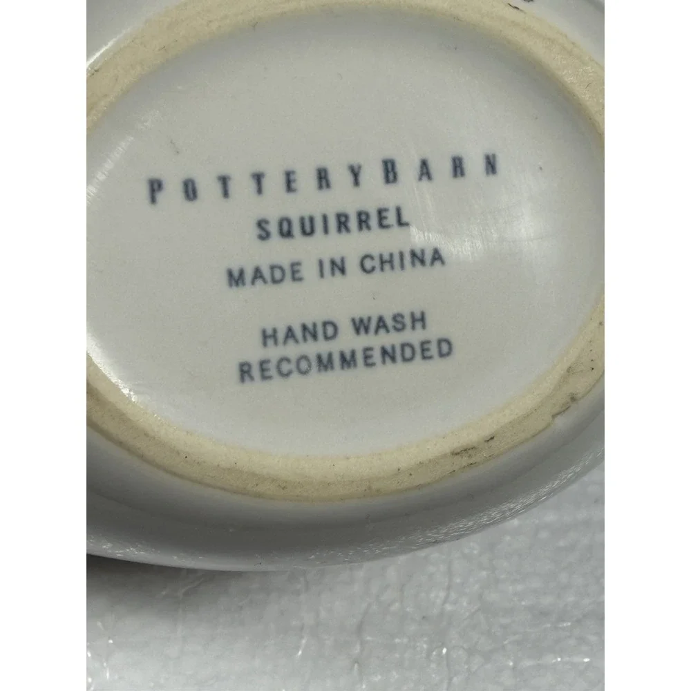 Pottery Barn Squirrel on Branch Gravy Boat Sauce Salad Dressing Dish Fall Rare🦩